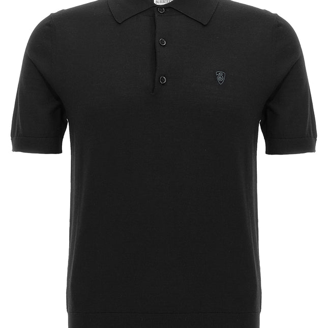 Burberry Black Wool Polo Shirt