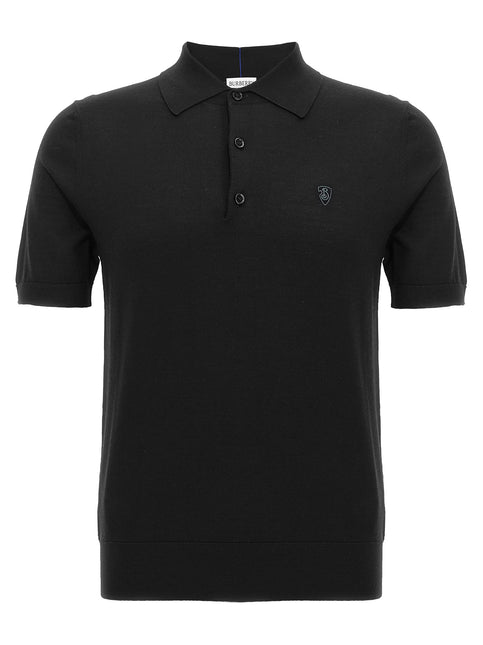 Burberry Black Wool Polo Shirt