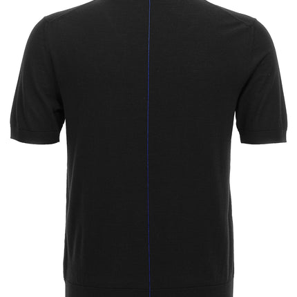 Burberry Black Wool Polo Shirt