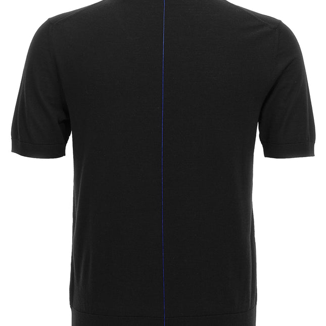 Burberry Black Wool Polo Shirt