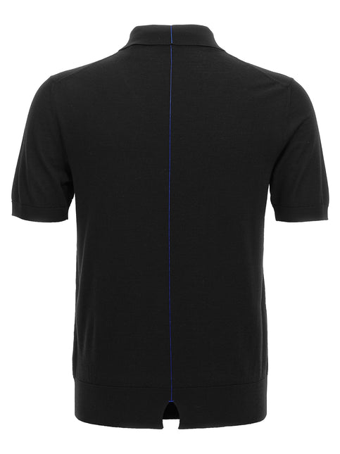 Burberry Black Wool Polo Shirt