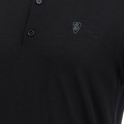 Burberry Black Wool Polo Shirt