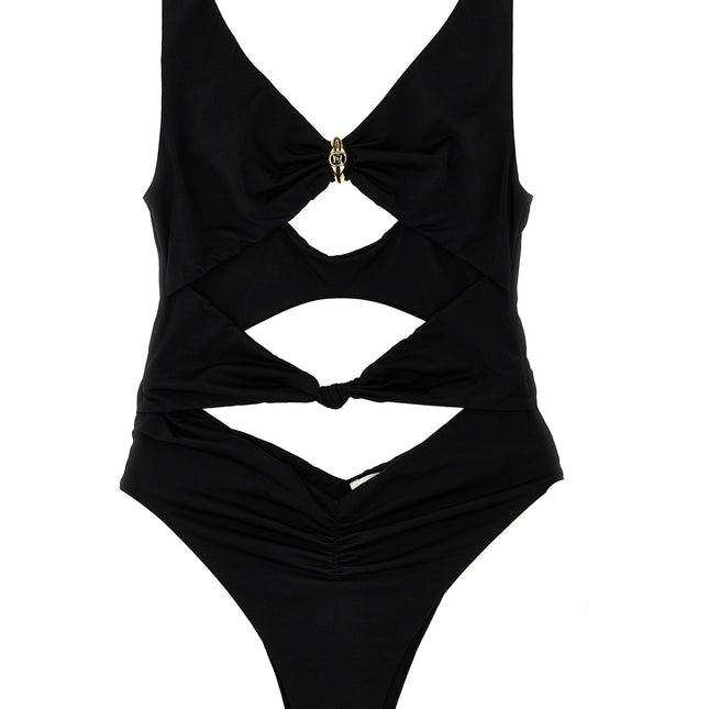 Elisabetta Franchi Black Polyamide One-Piece Swimsuit