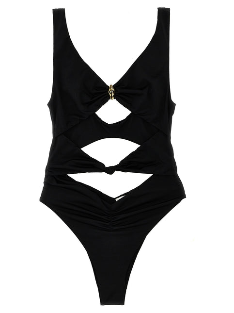 Elisabetta Franchi Black Polyamide One-Piece Swimsuit