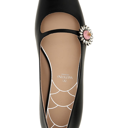 Valentino Garavani Black Calfskin Ballet Flats