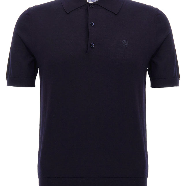 Burberry Blue Wool Polo Shirt