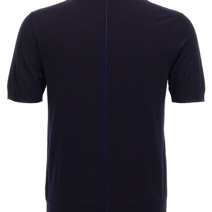 Burberry Blue Wool Polo Shirt