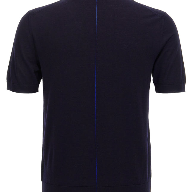 Burberry Blue Wool Polo Shirt