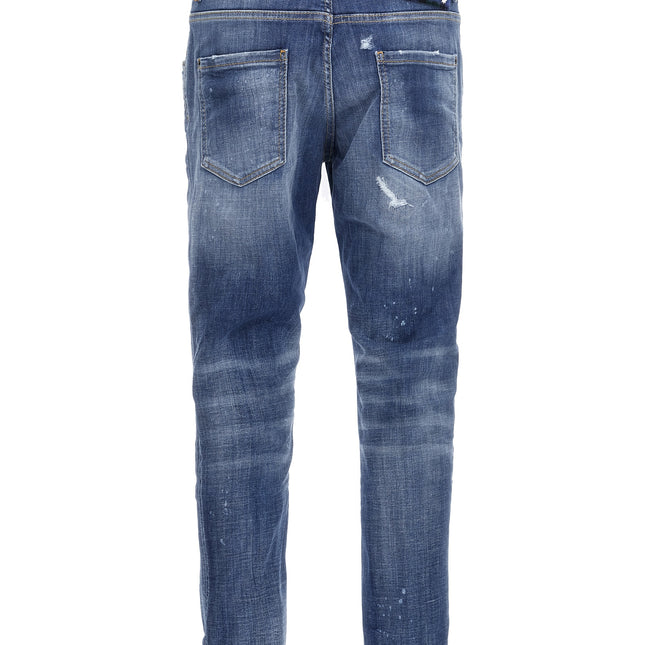 Dsquared² Blue Cotton Straight-Leg Jeans