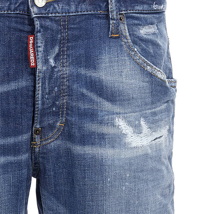 Dsquared² Blue Cotton Straight-Leg Jeans