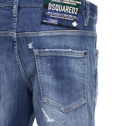Dsquared² Blue Cotton Straight-Leg Jeans