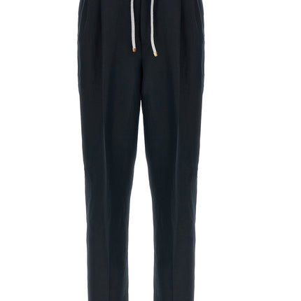 Brunello Cucinelli Blue Linen Casual Pants