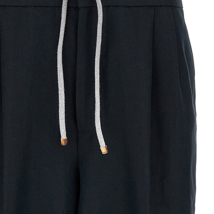Brunello Cucinelli Blue Linen Casual Pants