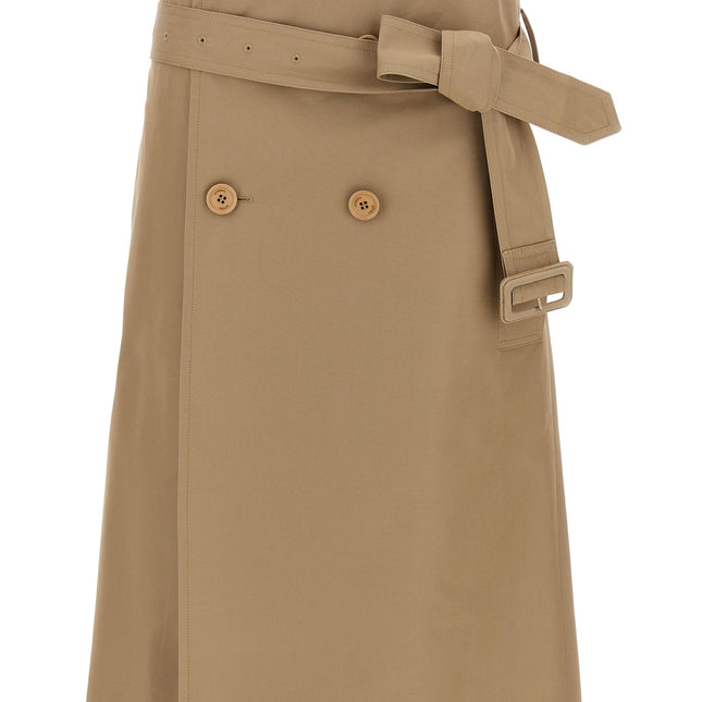 Vetements Beige Cotton Midi Skirt