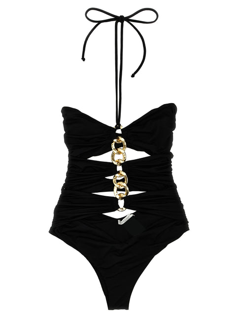 Elisabetta Franchi Black Polyamide One-Piece Swimsuit