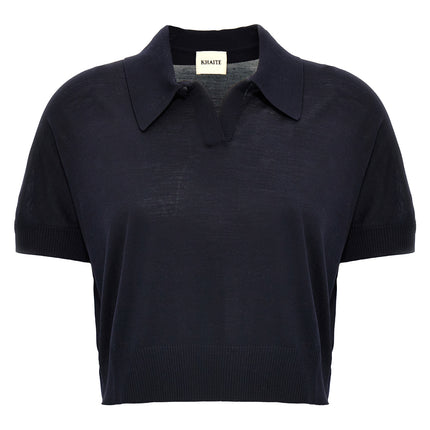 Khaite Blue Wool Shortsleeve Shirt