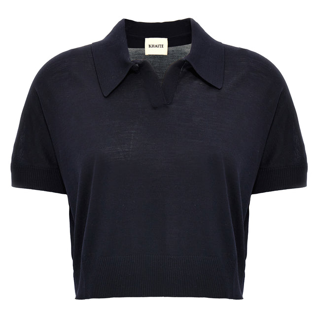Khaite Blue Wool Shortsleeve Shirt