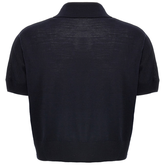 Khaite Blue Wool Shortsleeve Shirt