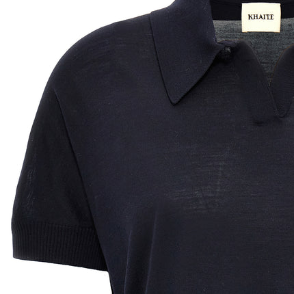 Khaite Blue Wool Shortsleeve Shirt