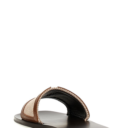Valentino Garavani Brown Cotton Slides