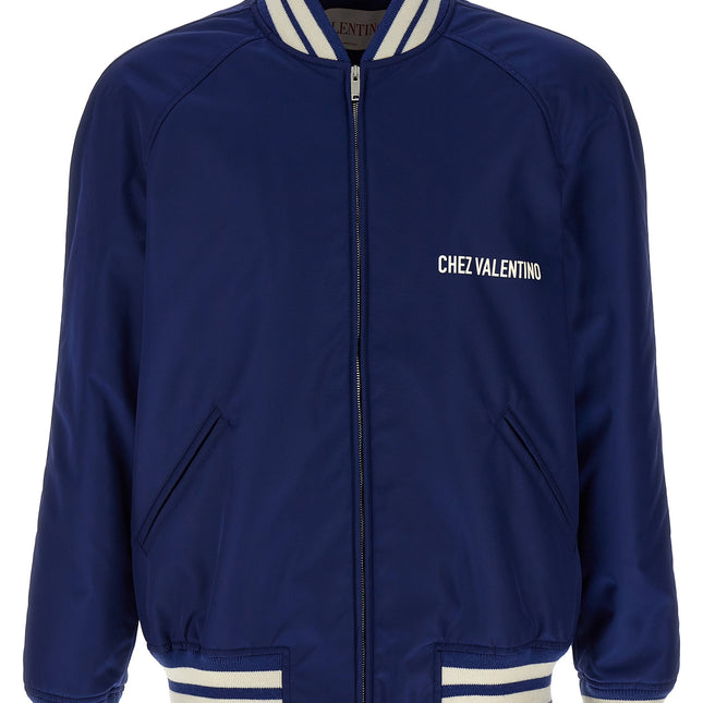 Valentino Garavani Blue Polyamide Bomber