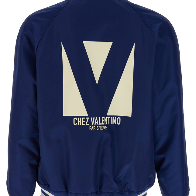 Valentino Garavani Blue Polyamide Bomber