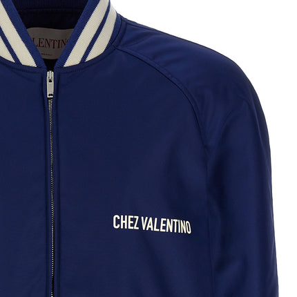 Valentino Garavani Blue Polyamide Bomber