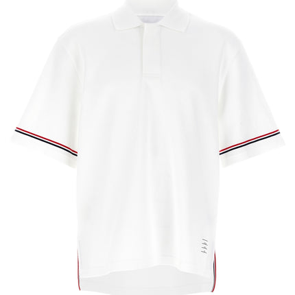 Thom Browne White Cotton Polo Shirt
