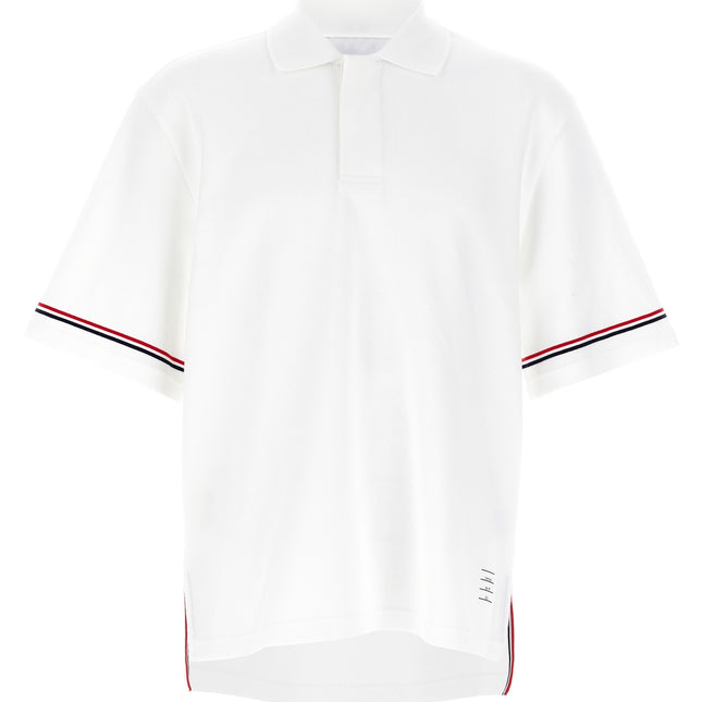Thom Browne White Cotton Polo Shirt