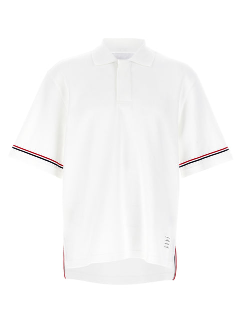 Thom Browne White Cotton Polo Shirt