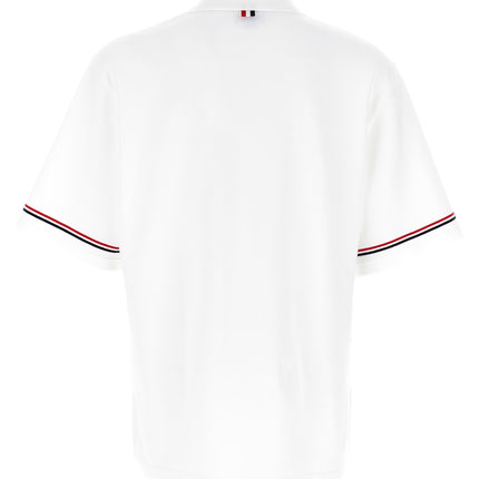 Thom Browne White Cotton Polo Shirt