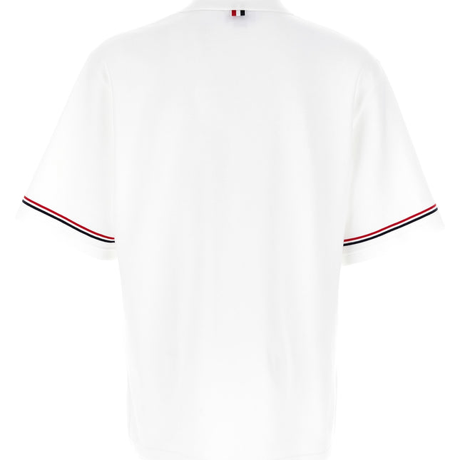 Thom Browne White Cotton Polo Shirt