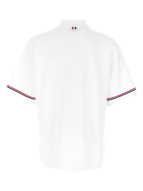 Thom Browne White Cotton Polo Shirt