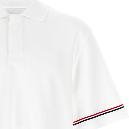 Thom Browne White Cotton Polo Shirt