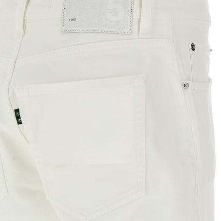 Department 5 White Cotton Straight-Leg Jeans