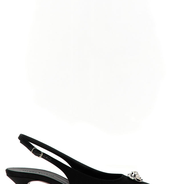 Magda Butrym Black Silk Mid Heel Pumps