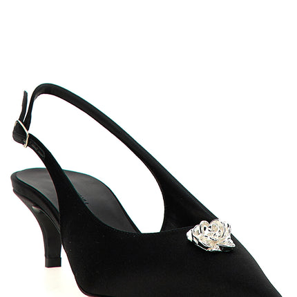 Magda Butrym Black Silk Mid Heel Pumps