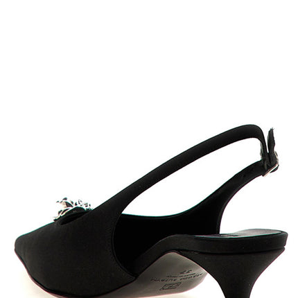 Magda Butrym Black Silk Mid Heel Pumps
