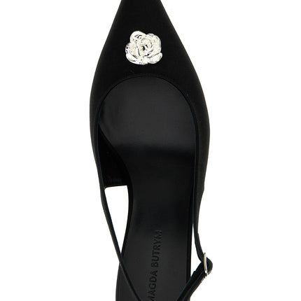 Magda Butrym Black Silk Mid Heel Pumps