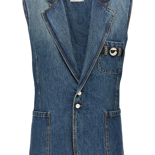 Coperni Blue Cotton Sleeveless Jacket