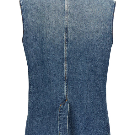 Coperni Blue Cotton Sleeveless Jacket