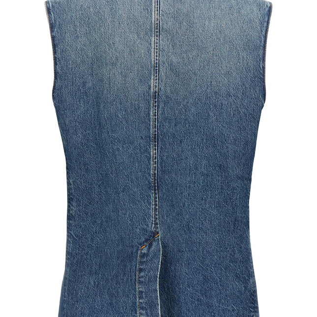 Coperni Blue Cotton Sleeveless Jacket