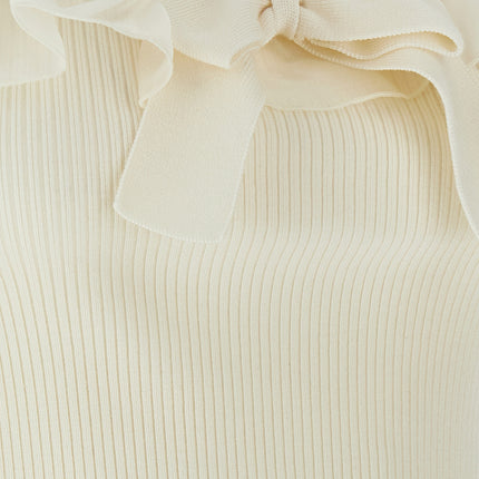 Alessandra Rich White Wool Sleeveles T-Shirt