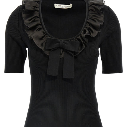 Alessandra Rich Black Wool T-Shirt