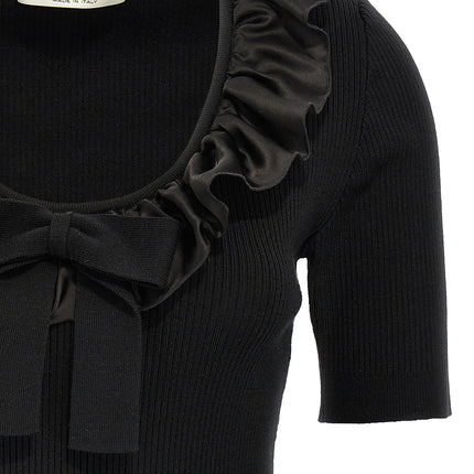 Alessandra Rich Black Wool T-Shirt