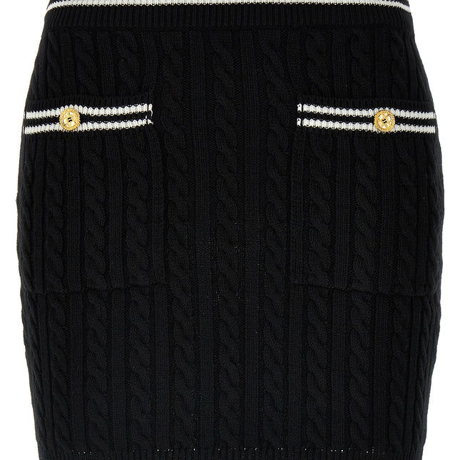 Alessandra Rich Bicolor Cotton Long Skirt