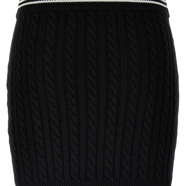 Alessandra Rich Bicolor Cotton Long Skirt