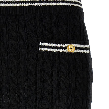 Alessandra Rich Bicolor Cotton Long Skirt