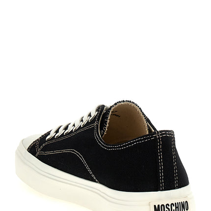 Moschino Black Cotton Low Top Sneakers