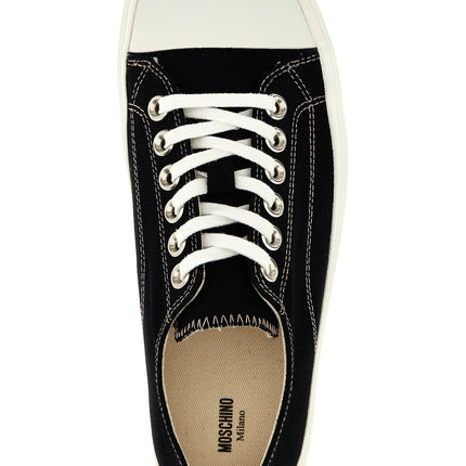 Moschino Black Cotton Low Top Sneakers